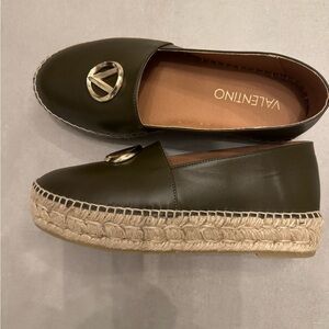 Valentino Women's Dark Green Espadrille Flats